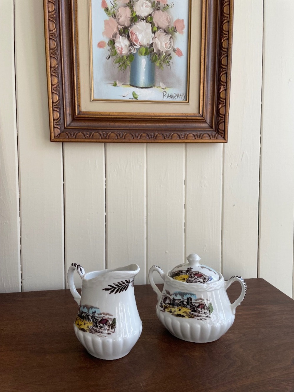 Grindley - Sunday Morning - Sugar bowl and creamer